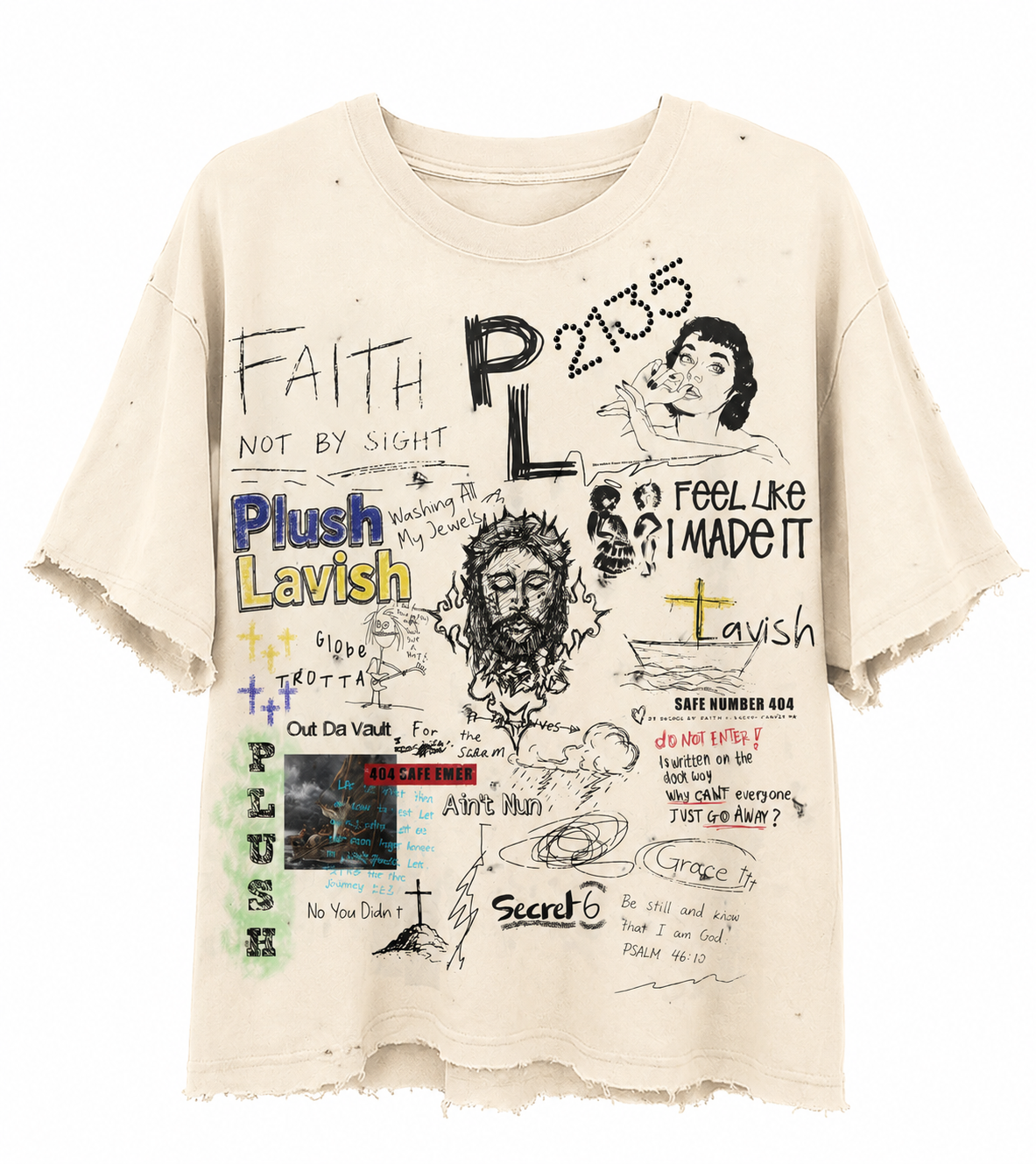 Cream Plush Vintage Tee